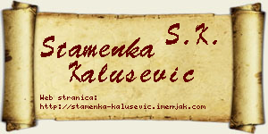 Stamenka Kalušević vizit kartica